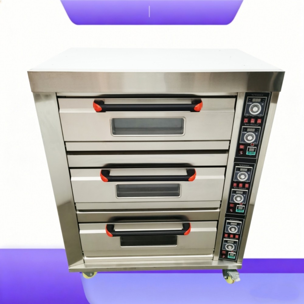 Commercial Electric Triple Pizza Oven220V 3PH 19.8KW Heavy Duty Baking Equipment
