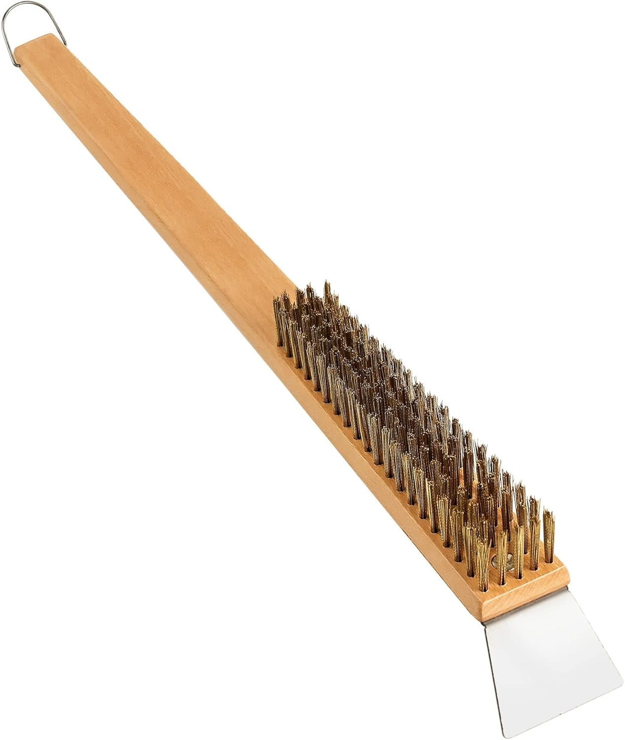 LRUI Outdoor Pizza Oven & Stone Cleaning Brush with Copper Wire & Scraper