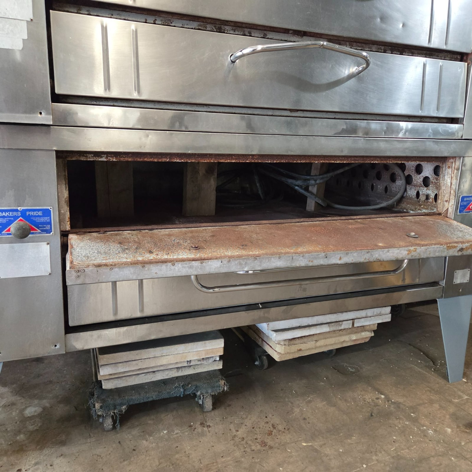 Bakers Pride Y-602 Natural Gas Double Deck Pizza Ovens