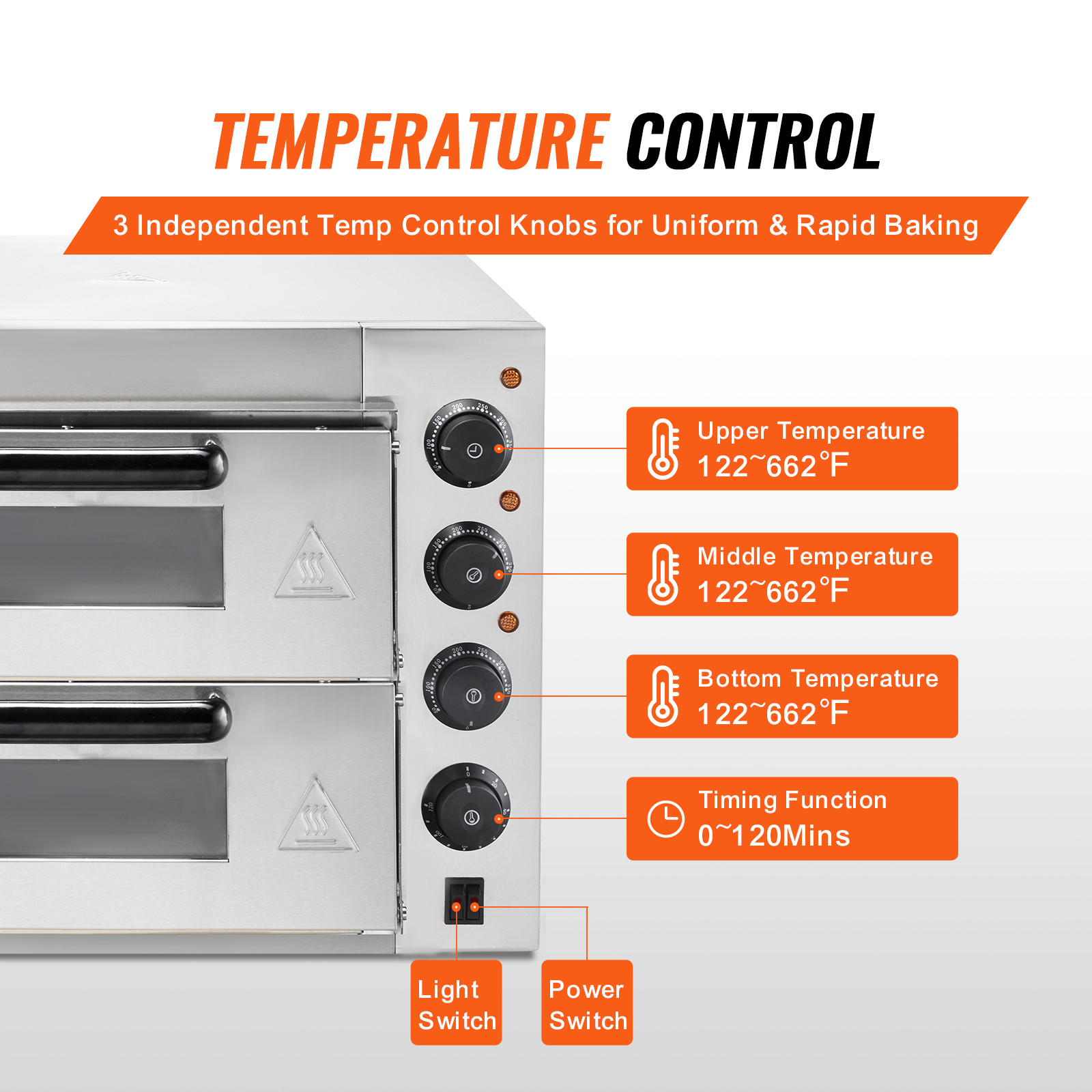 VEVOR Commercial Countertop Pizza Oven Electric Pizza Oven for 14″ Pizza Indoor