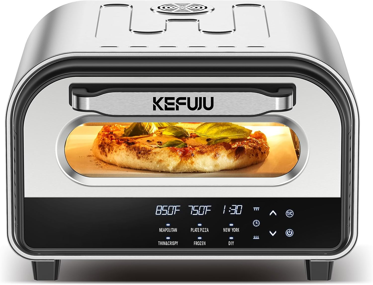 Pizza Oven Indoor,Pizza Maker,Makes 12 Inch Pizzas in 90S at 850°F,Countertop El