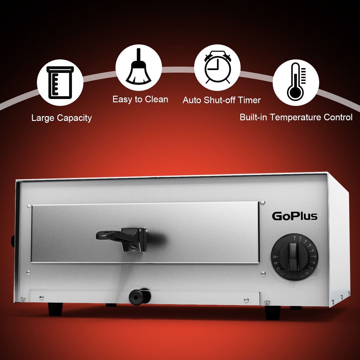 Goplus Home Kitchen Pizza Oven Stainless Counter Top Snack Pan Bake Commercial