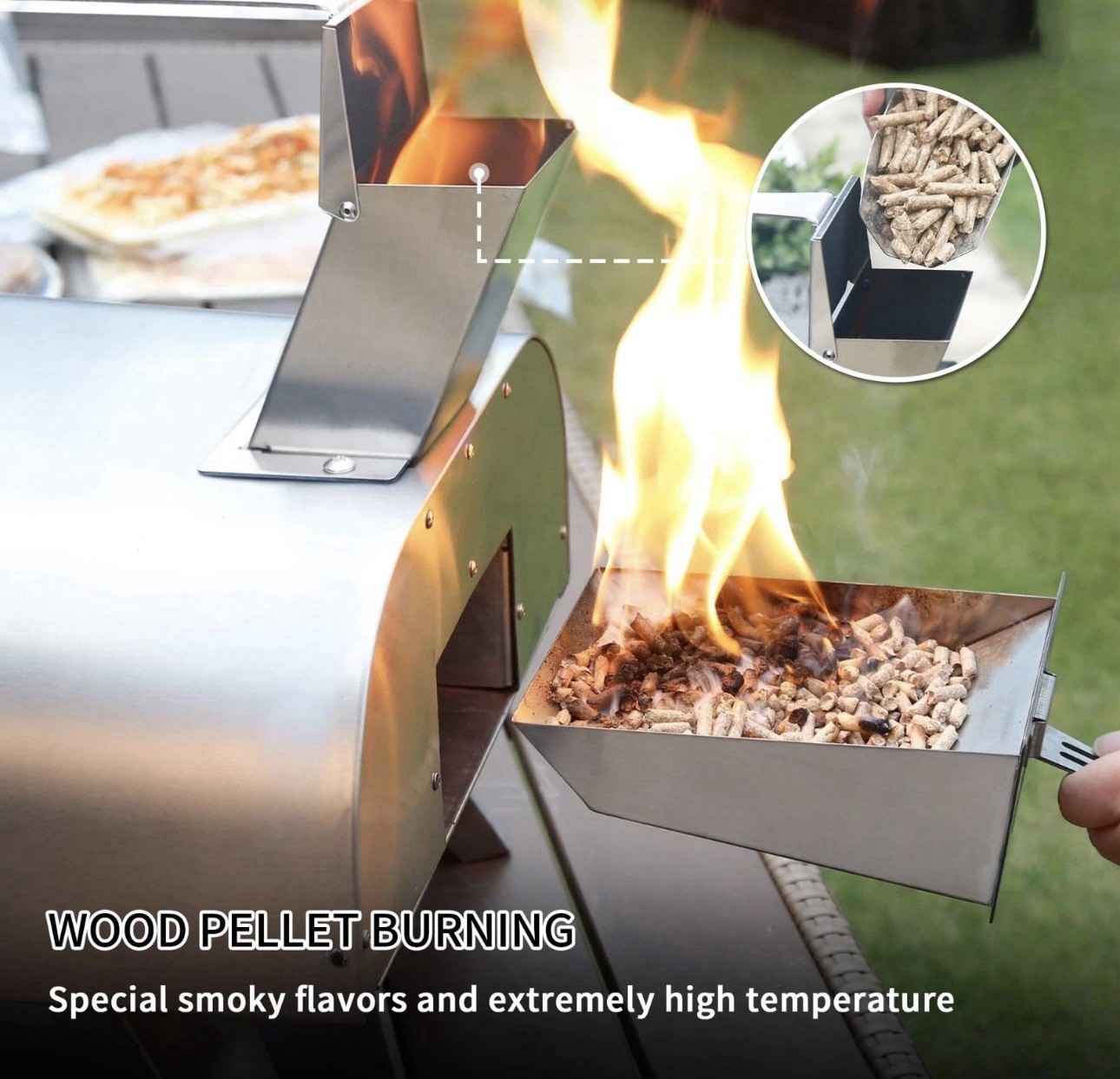 BIG HORN OUTDOORS Pizza Oven Wood Pellet 12” Pizza Oven Cooking Pizza Maker