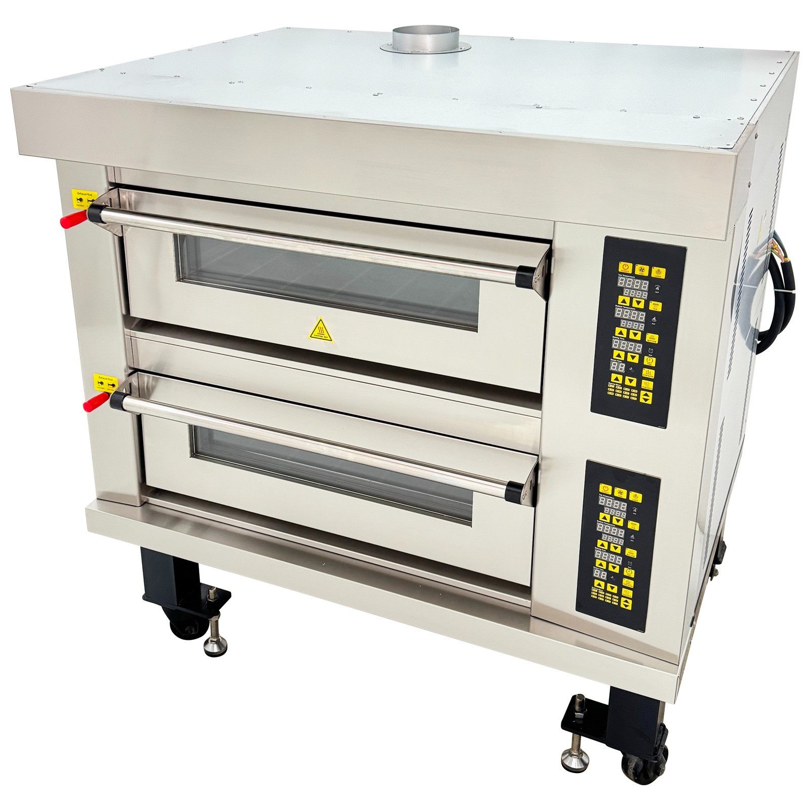 220V Double Deck Electric Pizza Oven Commercial Bakery Pizza Baking Oven 3PH