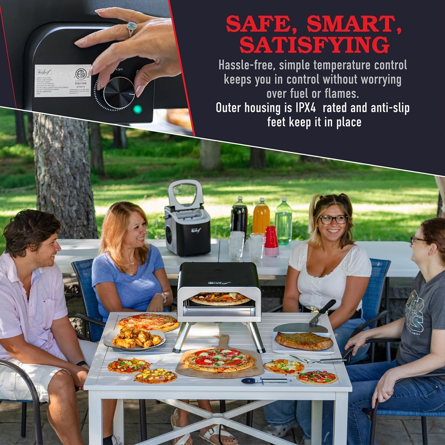 Versatile 2-in-1 Electric Pizza Oven & Grill – Complete with Accessories