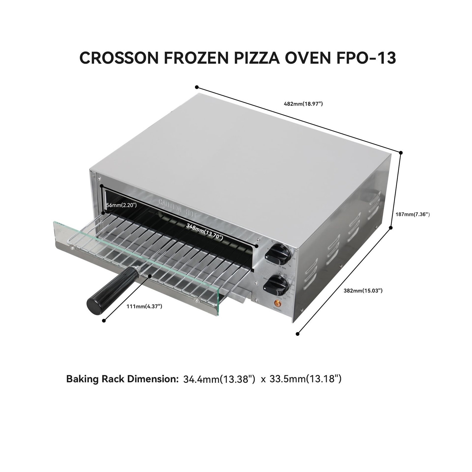 CROSSON Countertop Electric Frozen Pizza Oven For Indoors with 30-minitue Tim…