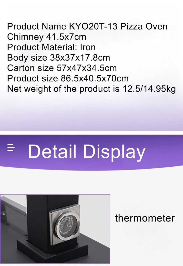 Pizza Oven with Thermometer Folding Portable Pizza Oven for Home Commercial Use