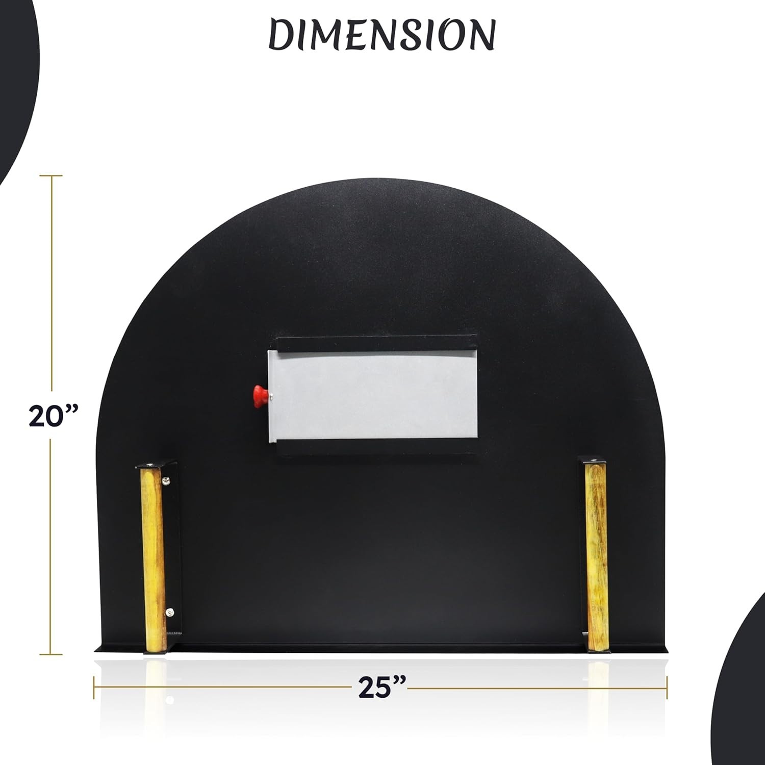 25” x 20” Pizza Oven Door – Stainless Steel Outdoor Brick Oven Door