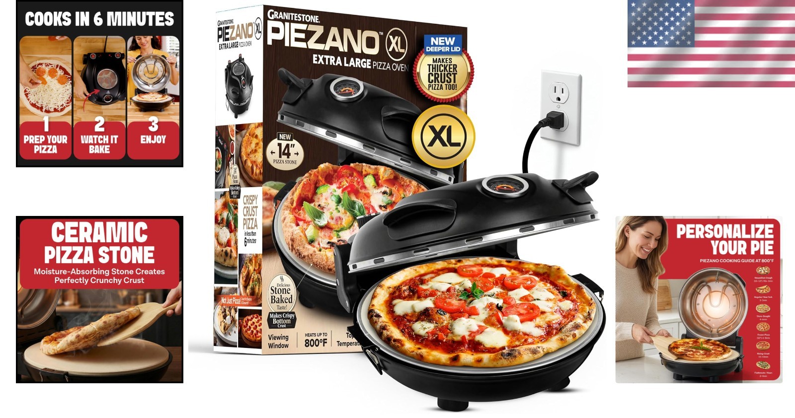 XL Electric Pizza Oven | Indoor Countertop Pizza Maker