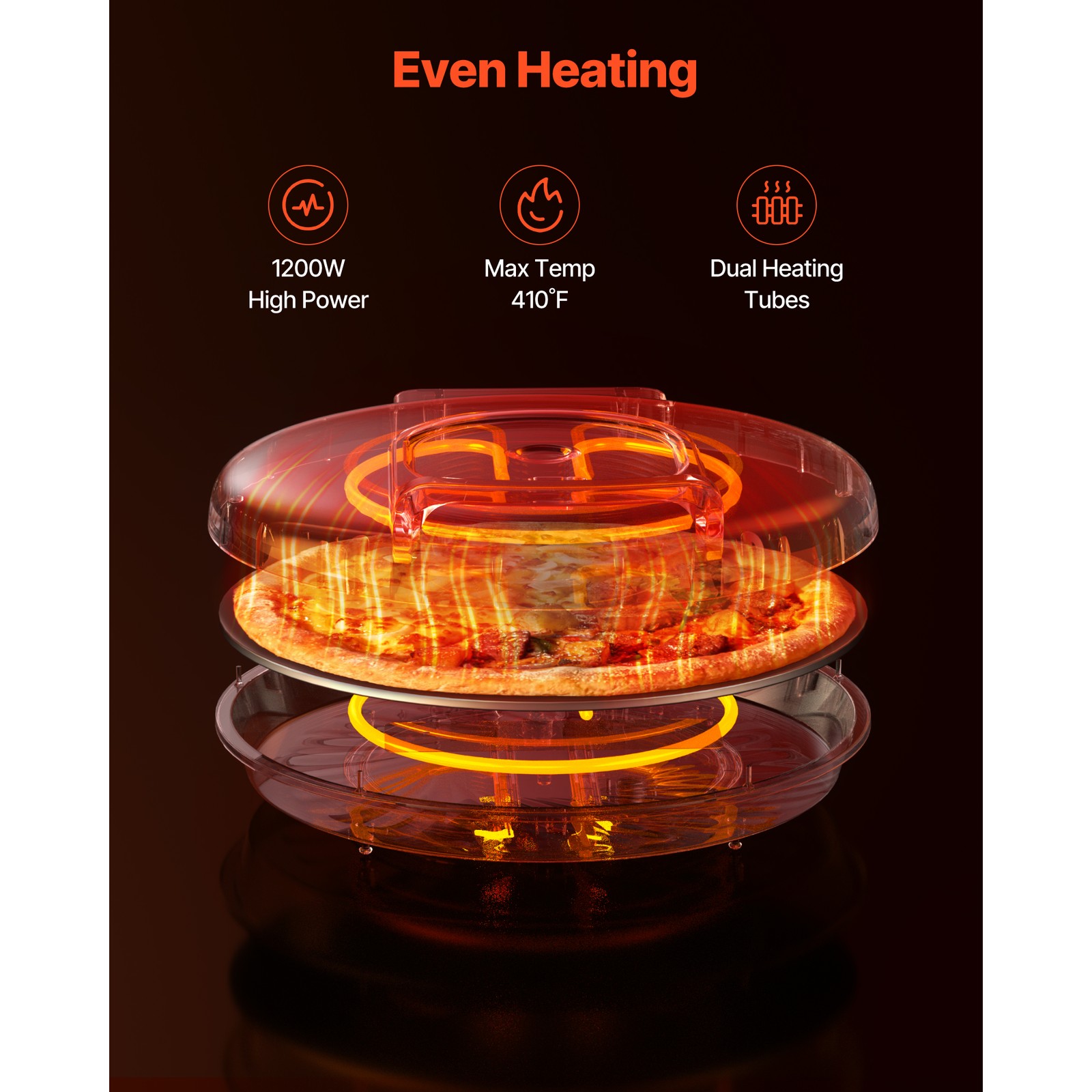 Uimoso 12-Inch Portable Electric Pizza Oven, 1200W for Baking and Grilling