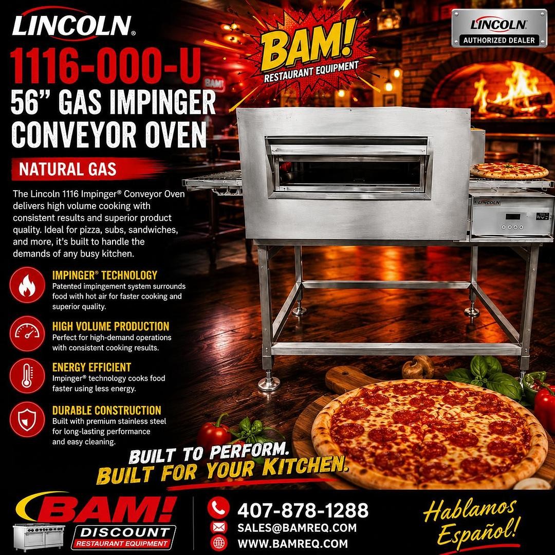 Lincoln 1116-000-U 56” Gas Impinger Conveyor Oven – Natural Gas