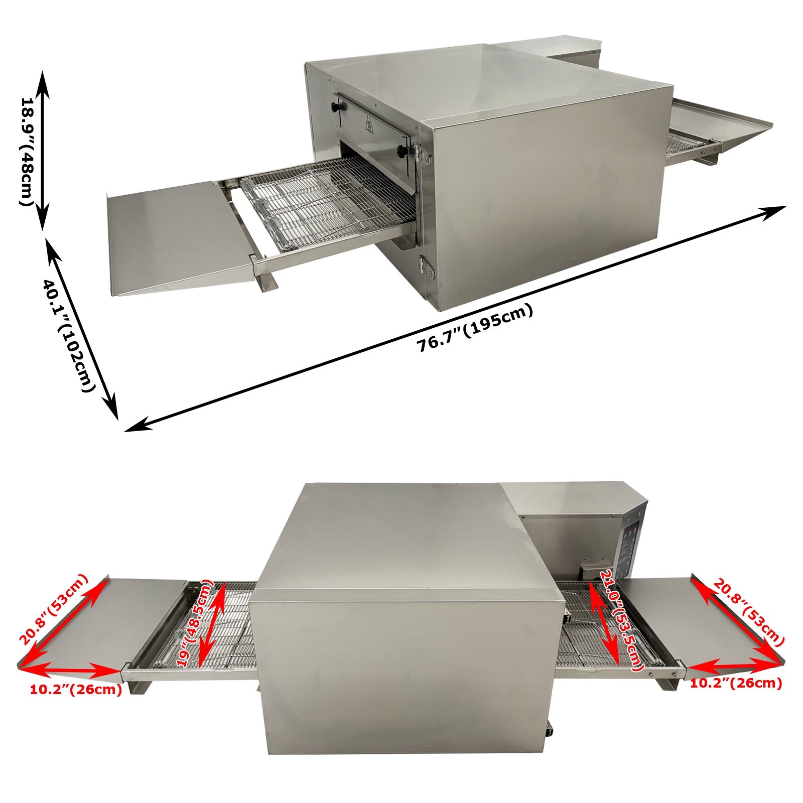 220V Electric Oven 18″ Pizza Oven Countertop Conveyor Stainless Steel Gas Stove