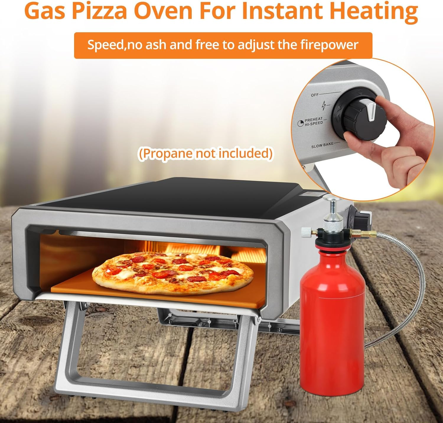 Pizza Oven with 12″ Pizza Barbecue Oven – Portable Pizza Oven, Gas Pizza Oven wi
