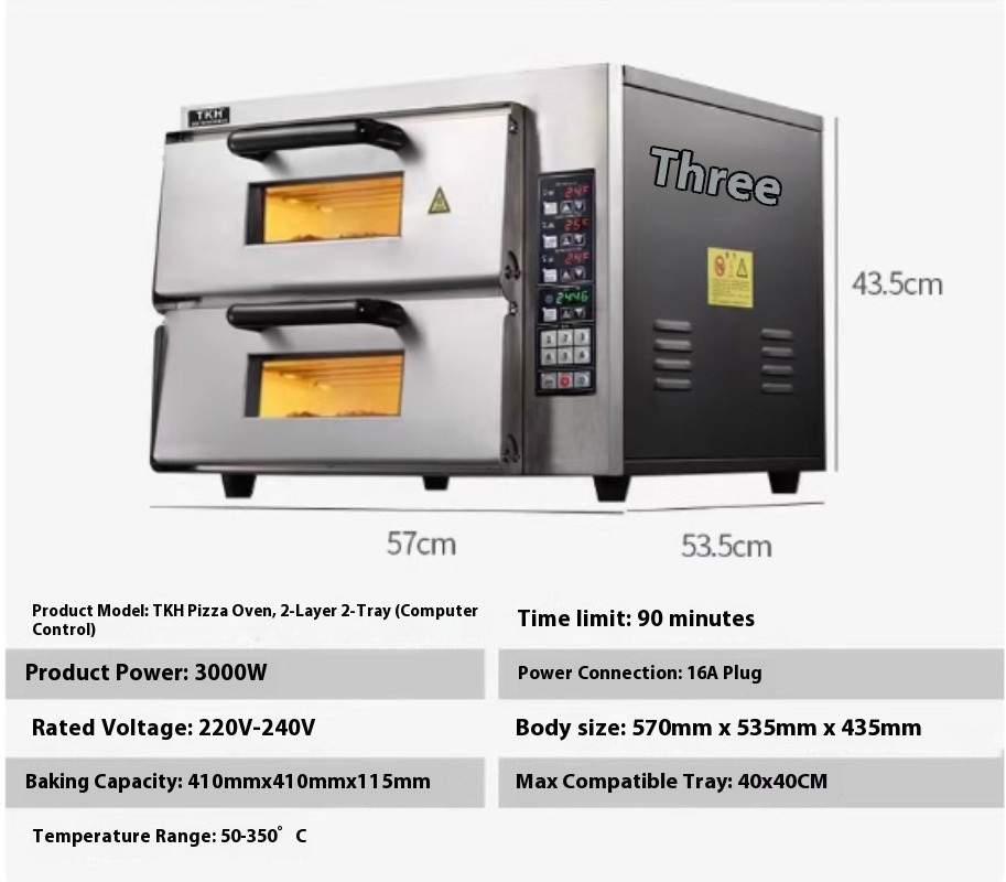 Commercial Electric Oven Double-Layer, Two-Tier,Two-Tray Baking for Home Use220V