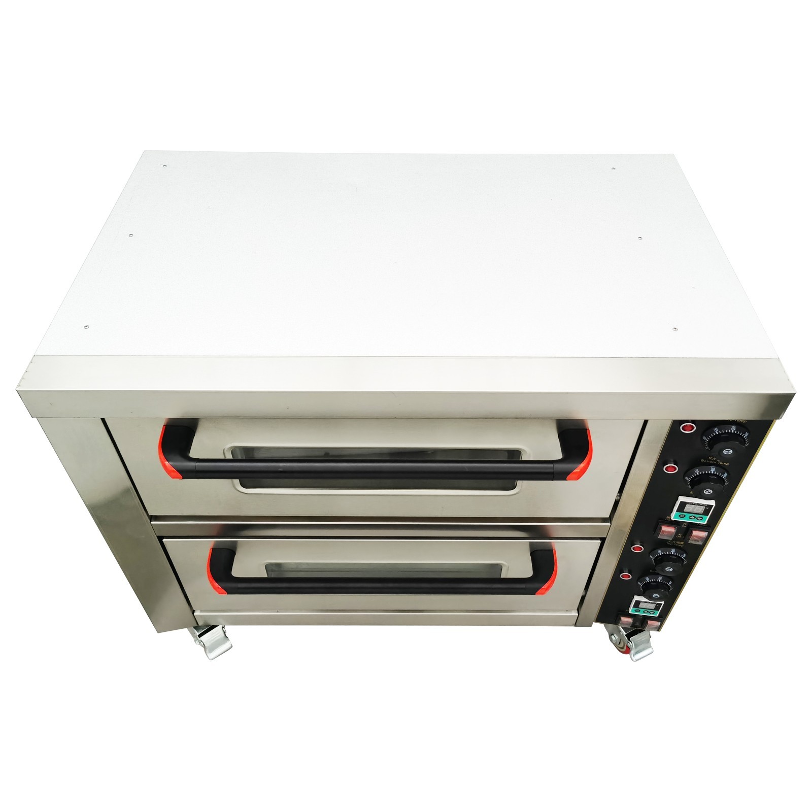 220V 1PH Commercial Movable Double-decker Pizza Electric Oven 6.4KW with Casters