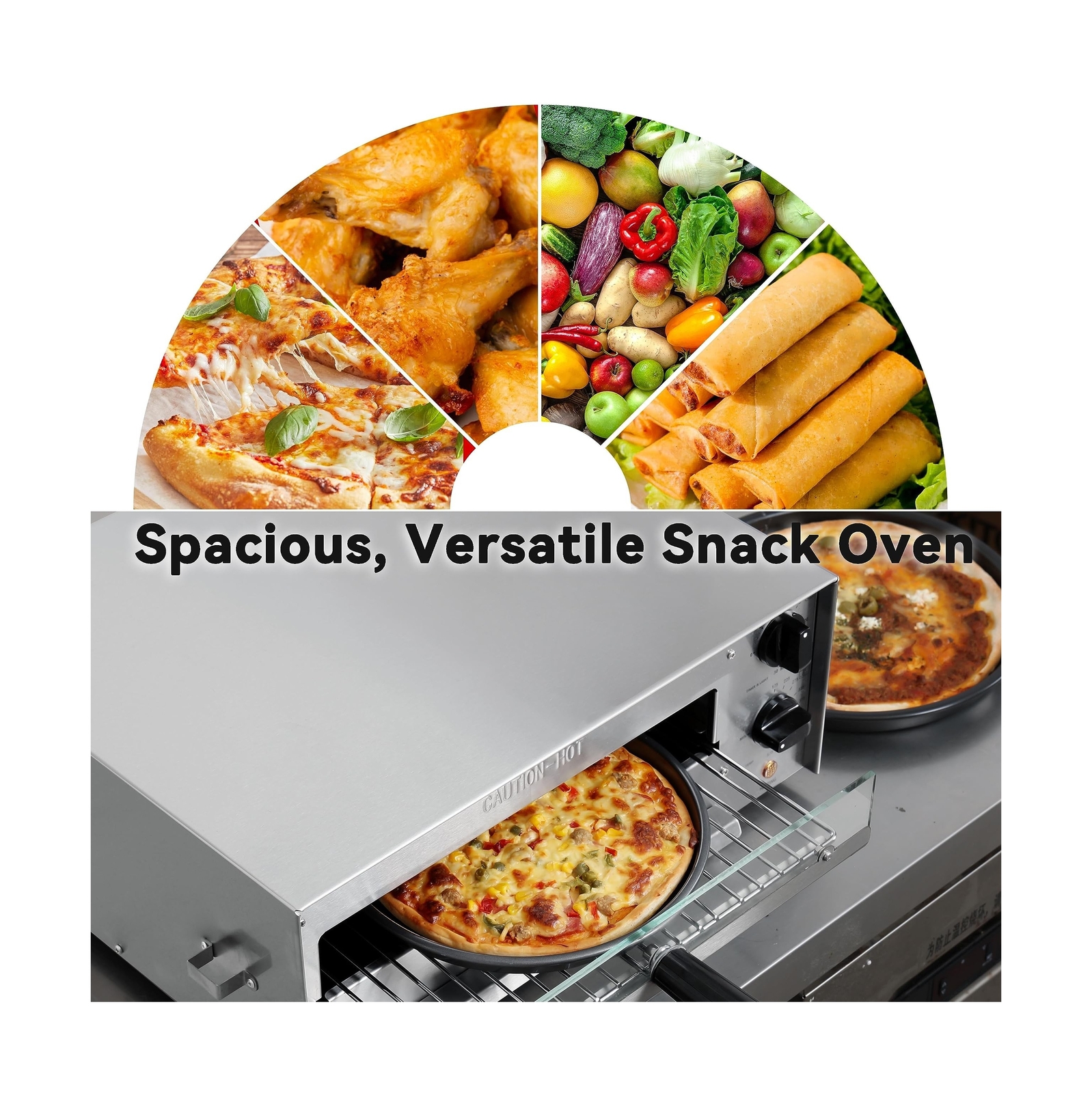 CROSSON Countertop Electric Frozen Pizza Oven For Indoors with 30-minitue Tim…