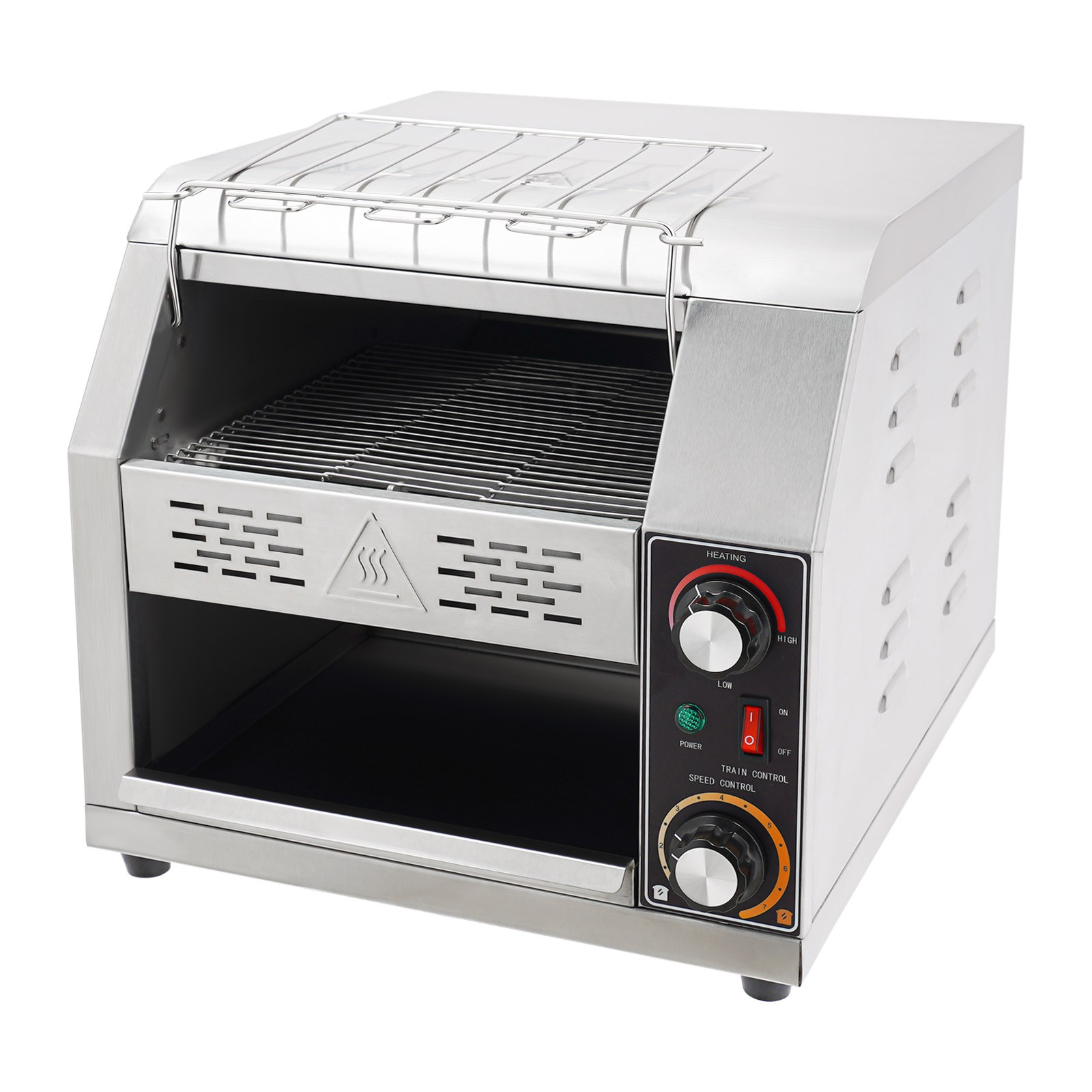 1900W Commercial Conveyor Bread Oven with Temp & Speed Control Stainless Steel