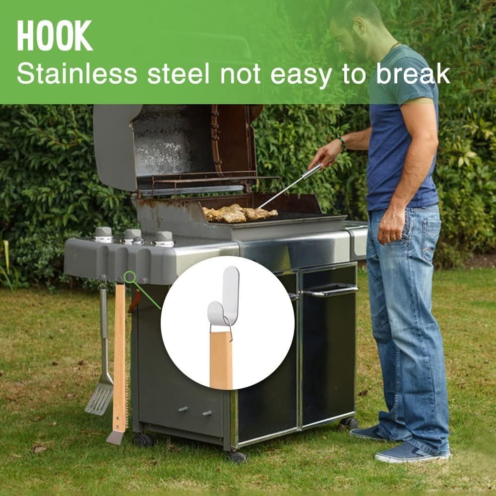 LRUI Outdoor Pizza Oven & Stone Cleaning Brush with Copper Wire & Scraper