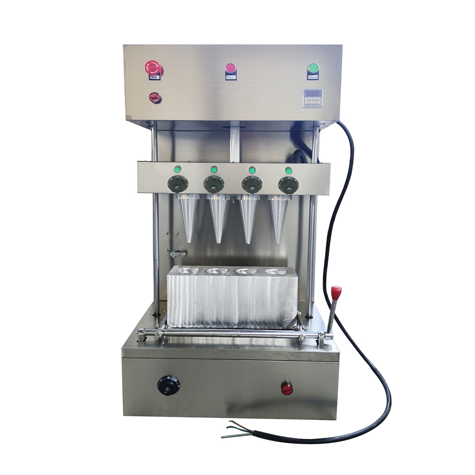 Automatic Pizza Cone Molder Pizza Cone Forming Machine to Make Pizza 4Molds 110V