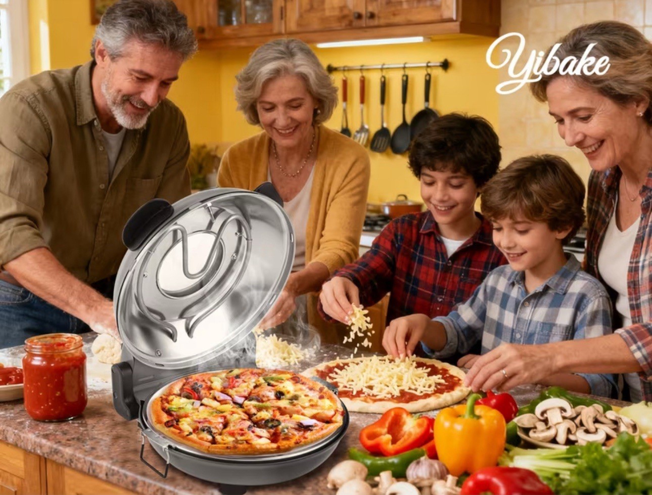 12″ Electric Pizza Oven Indoor Countertop Oven Pizza Maker, 1200W 120v