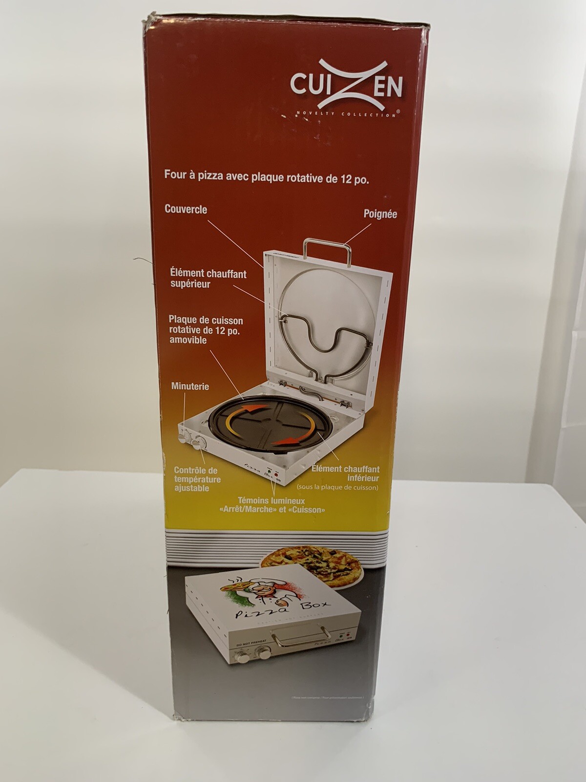 BRAND NEW CuiZen PIZ4012 Pizza Box Oven Medium White COOKING 12″ ROTATING PAN