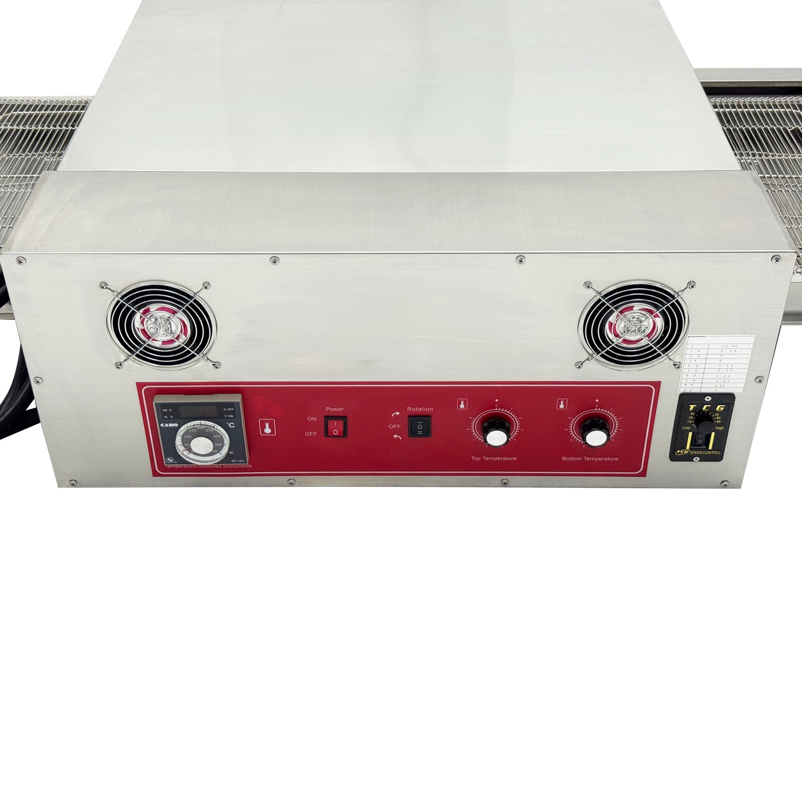 220V 18″ Countertop Chain-Type Electric Straight Tube Pizza Oven Baking Oven