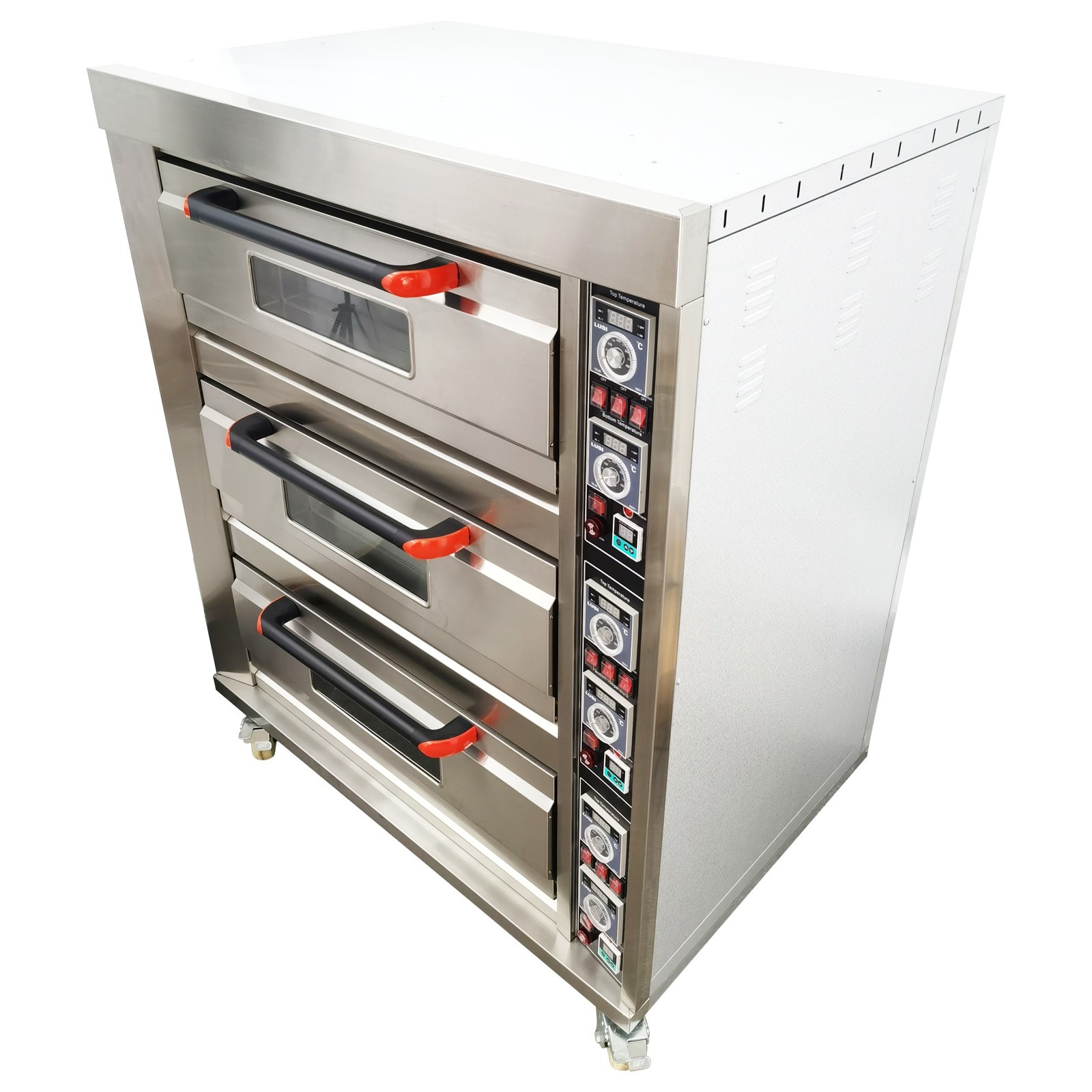 220V Commercial Large Pizza Oven Triple Deck Pizza Oven 6 Baking Sheets 3PH