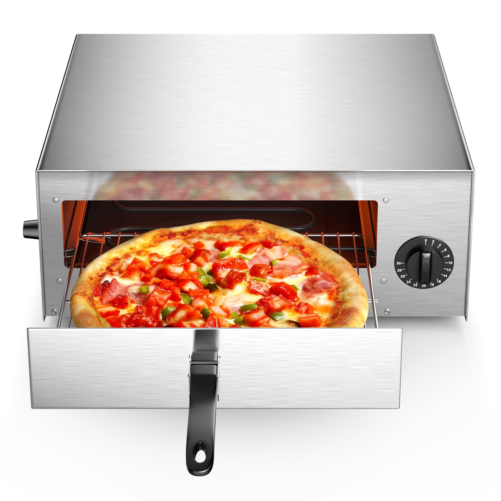 Simoe Electric Pizza Ovenindoor Pizza Oven Tray And 30Mins Timer