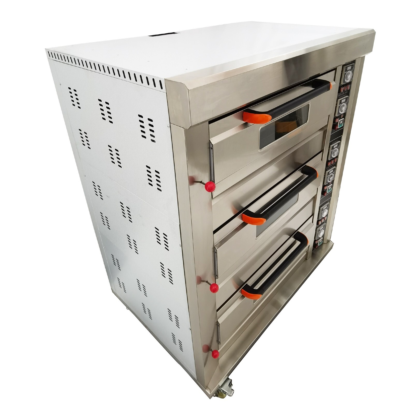 Electric Oven Commercial Movable 3 Decks Oven Natural Gas Heating with Casters