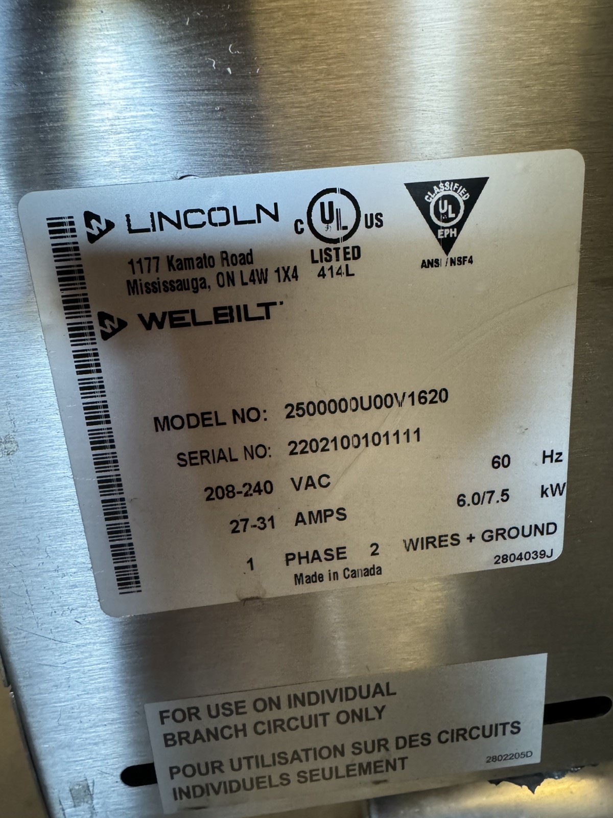 2022 Lincoln 50″ Electric Countertop Ventless Conveyor Oven V2500- working