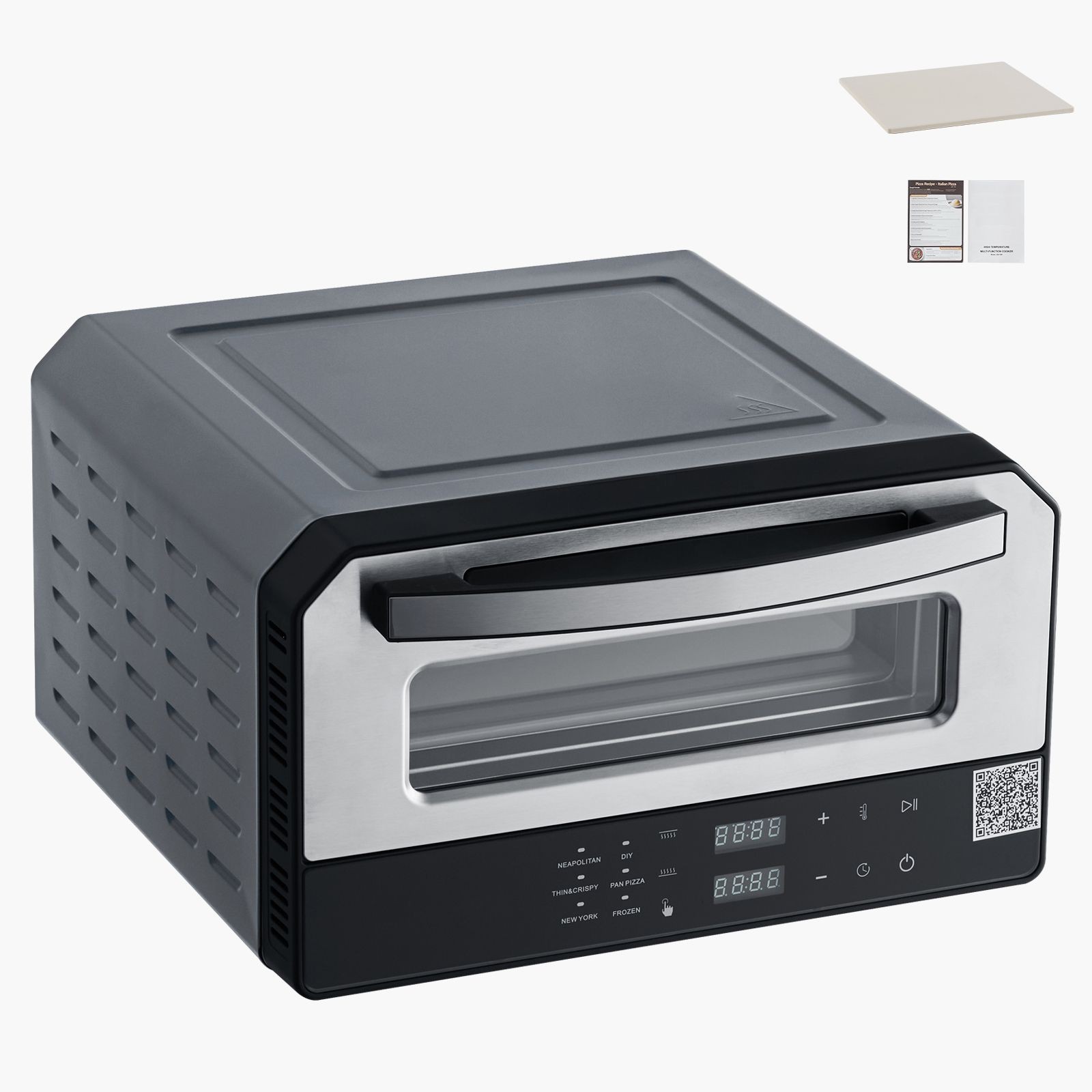 Electric Pizza Oven, 12 – Inch Countertop, 750°F, Touch Screen, 5 Presets