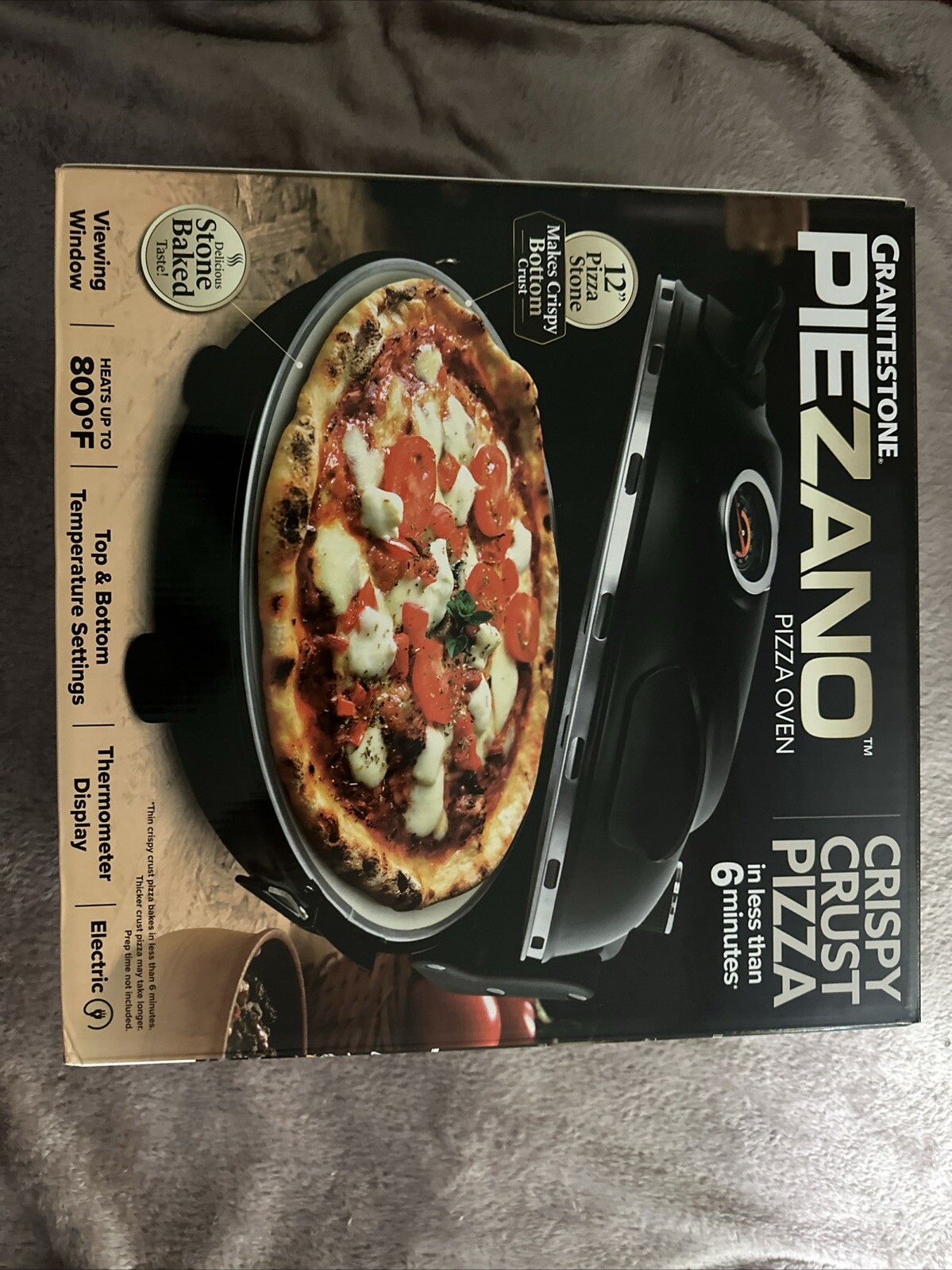 Granitestone Piezano Matte Black Electric Pizza Oven