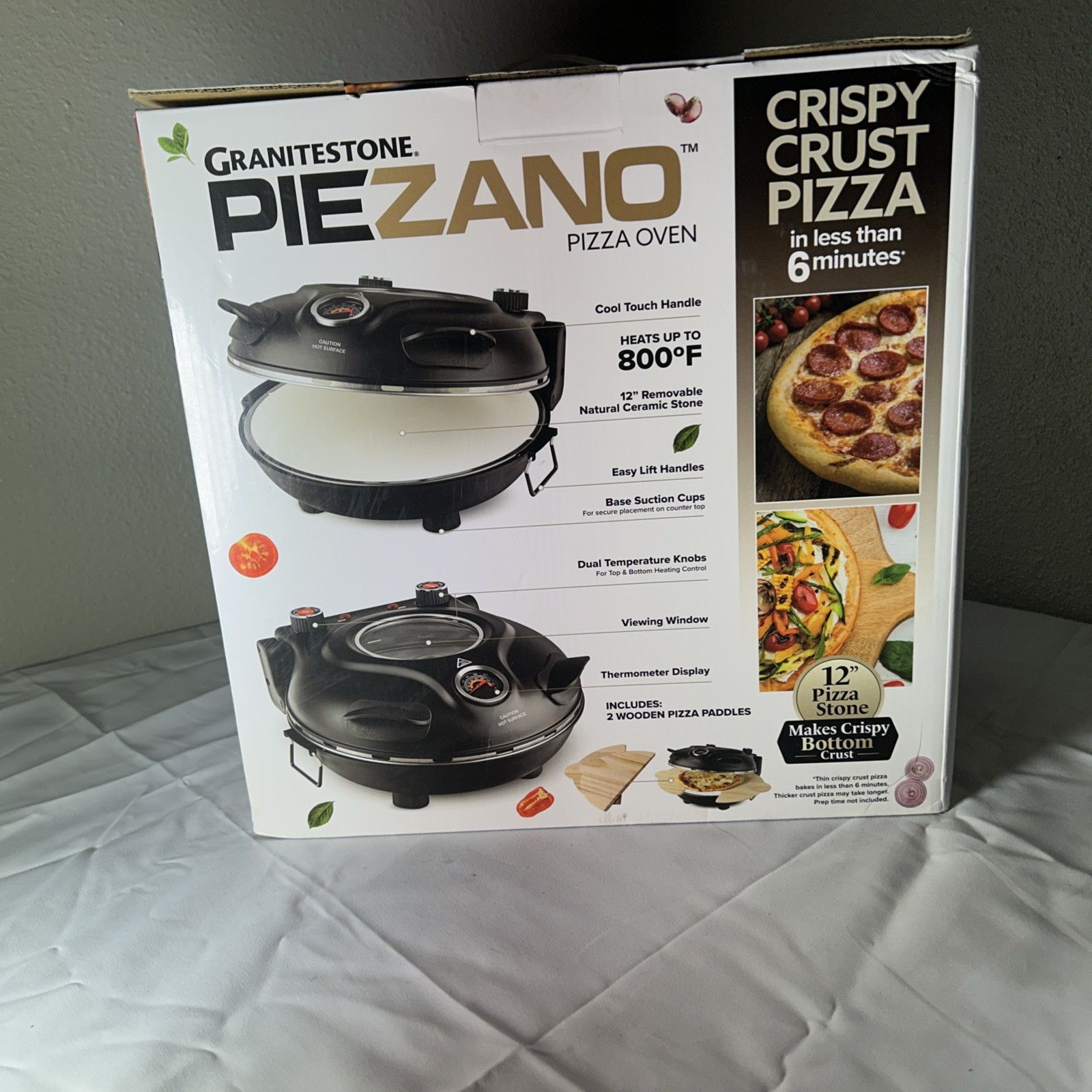 PIEZANO Crispy Crust Pizza Oven by Granitestone Electric Pizza Indoor Oven NIOB
