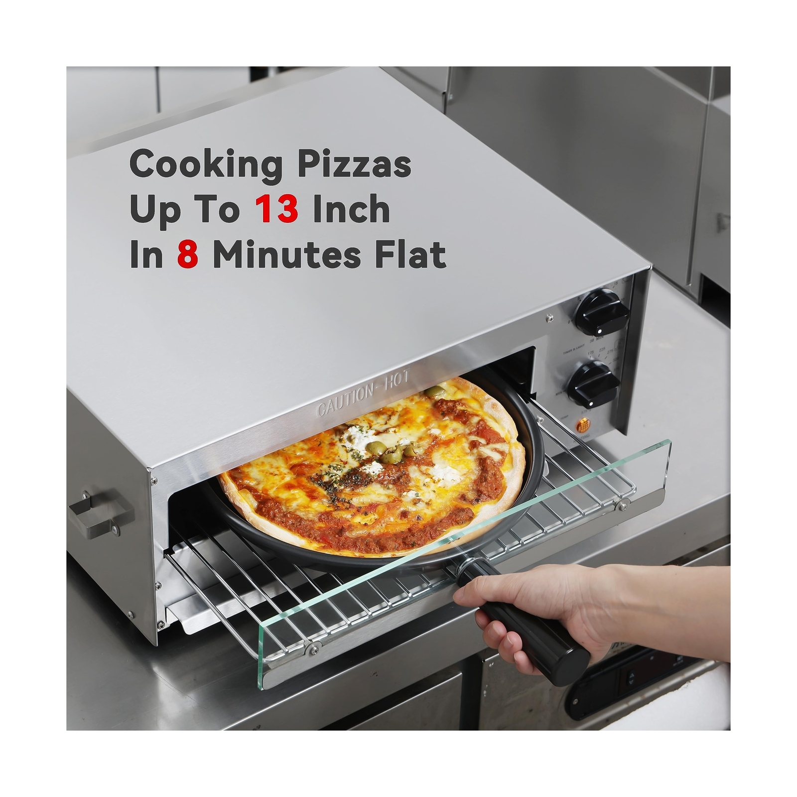 CROSSON Countertop Electric Frozen Pizza Oven For Indoors with 30-minitue Tim…