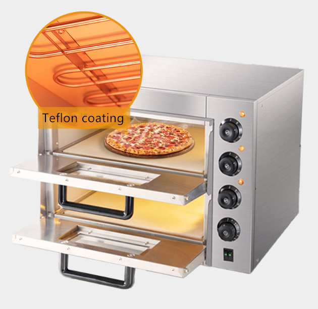 Electric Pizza Oven Countertop 16″ Double Deck Commercial Pizza Maker 110V 3000W