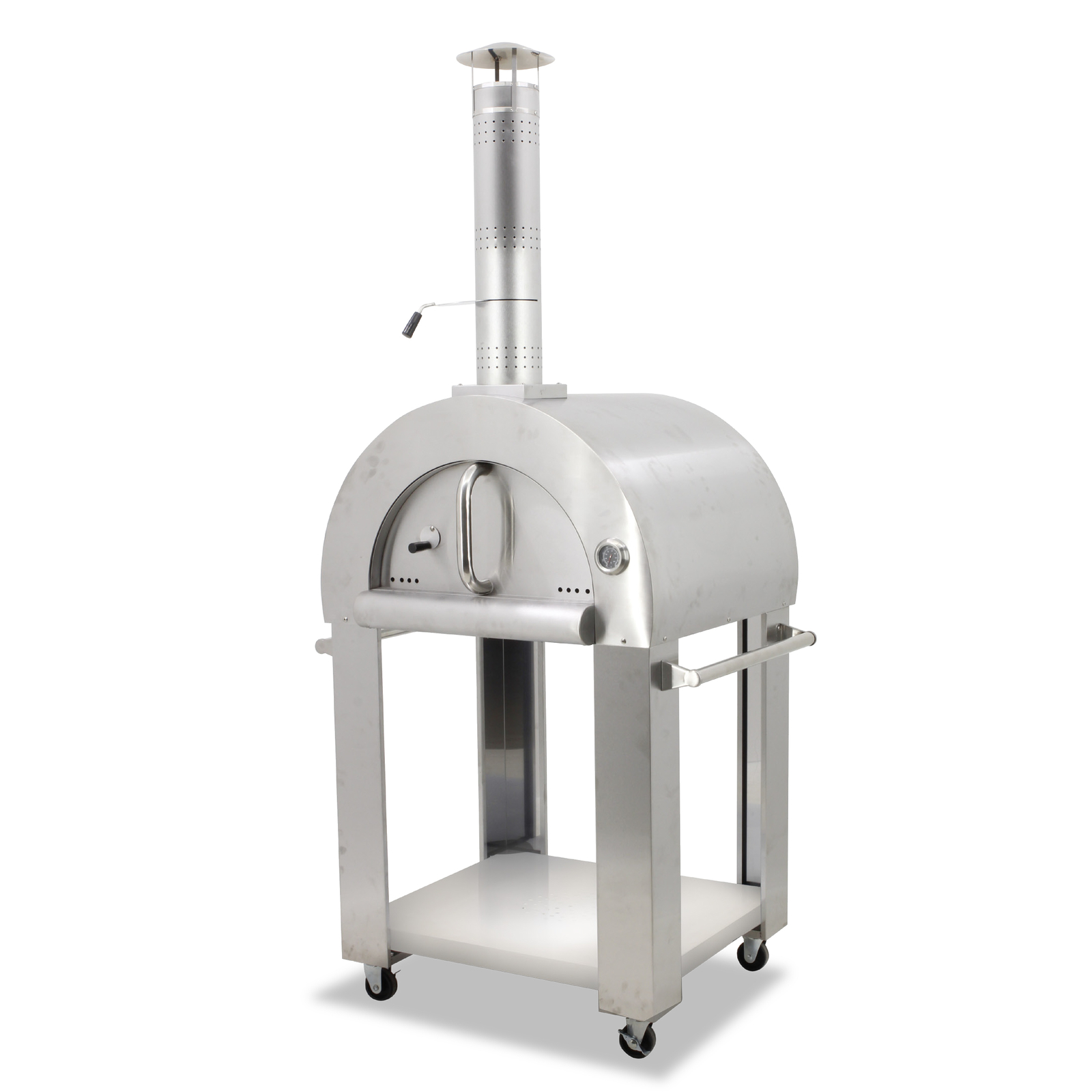 Omcan USA 43113 Wood / Coal / Gas Fired Pizza Oven w/ Brick Deck, Removable Door