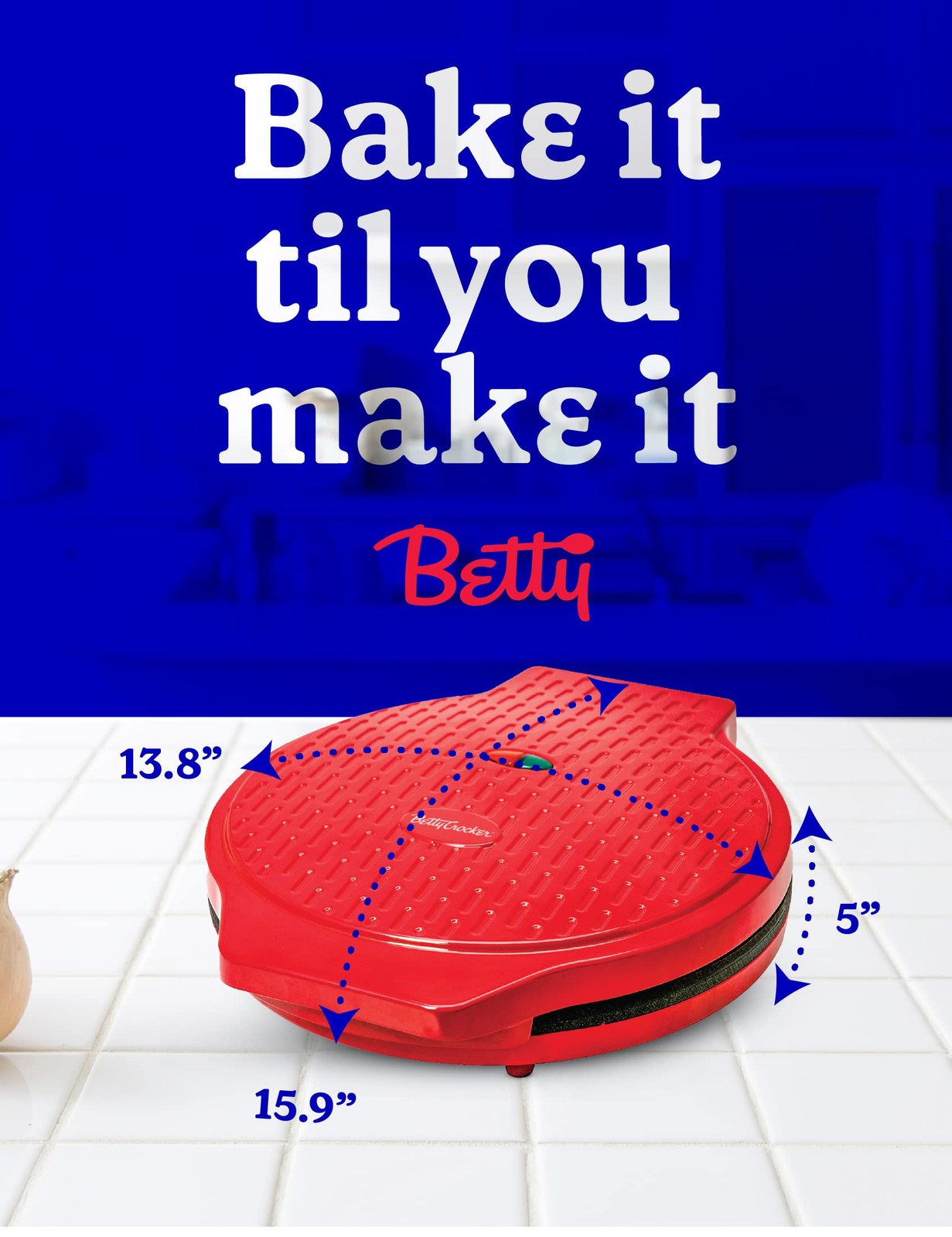 Betty Crocker BC-2958CR 1440W Countertop Pizza Maker Machine for Home