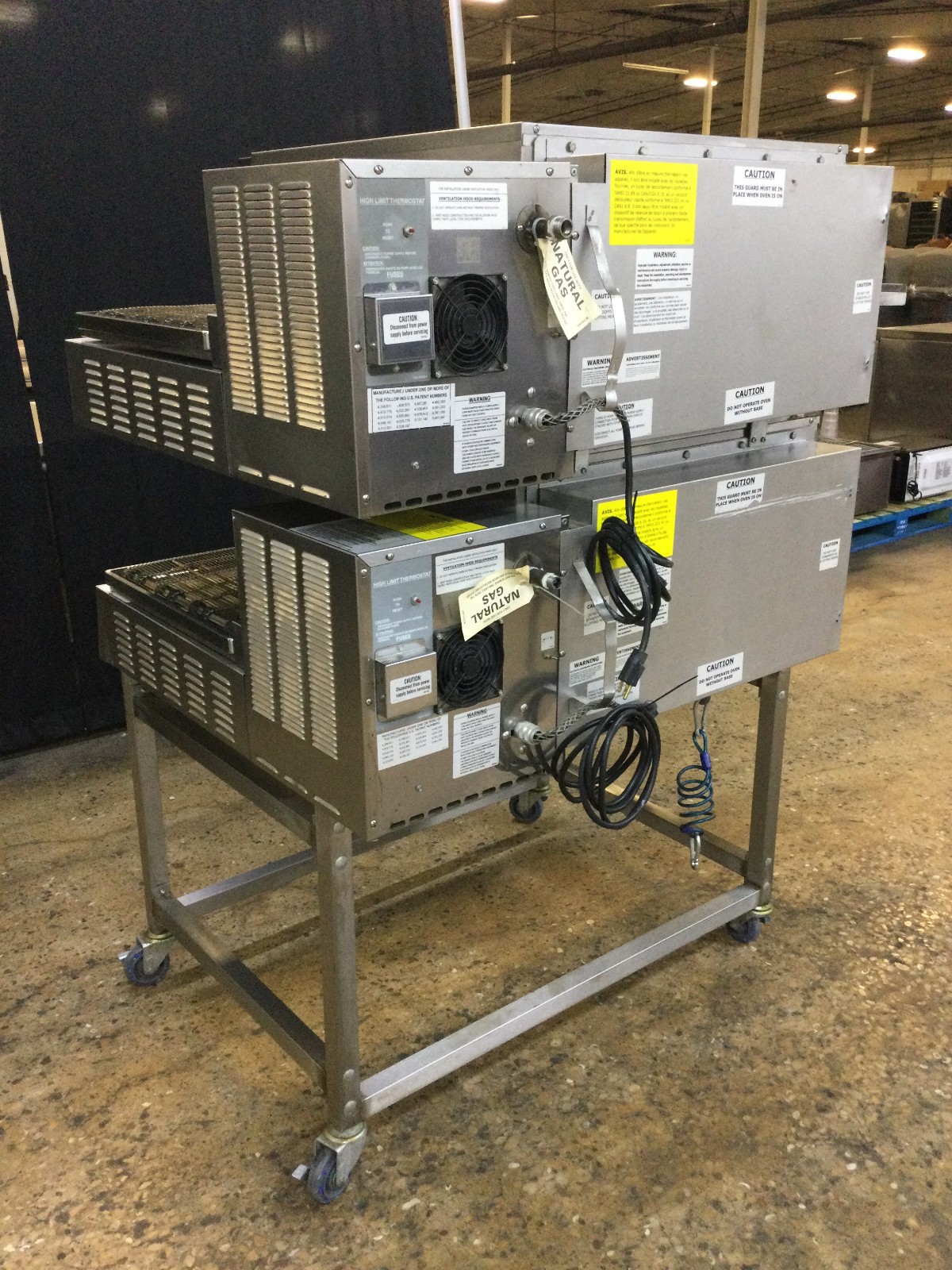 Lincoln Impinger 1116-080-A Gas Double Stack Conveyor Pizza Oven With Stand