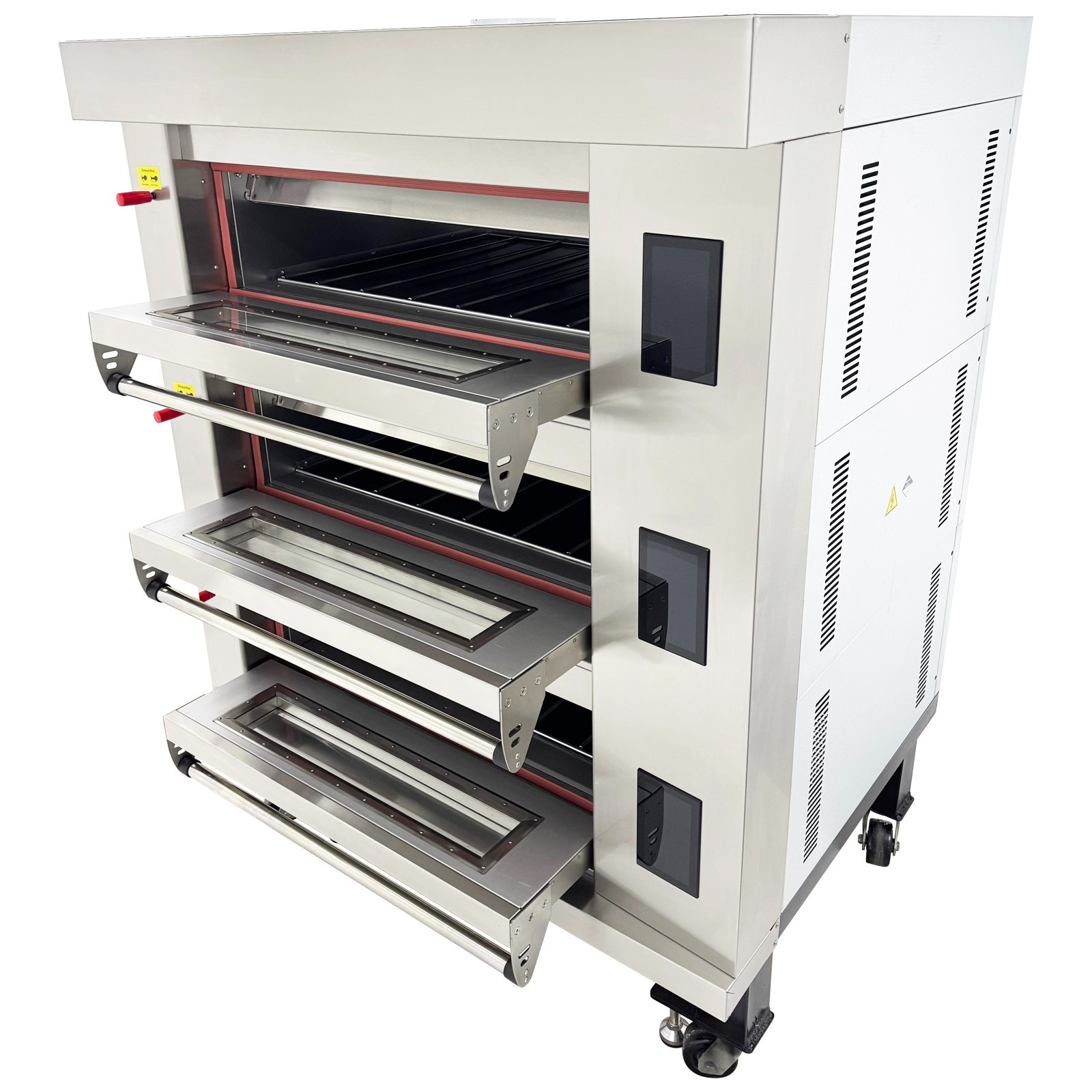 220V 3Phase Commercial 3 Deck Electric Pizza Oven Movable for Large-Batch Baking