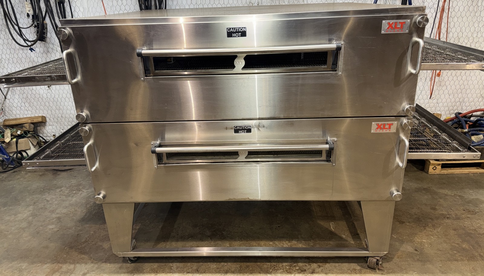 XLT 3870 Nat Gas Double Stack Pizza Conveyor Ovens** Video Demo**