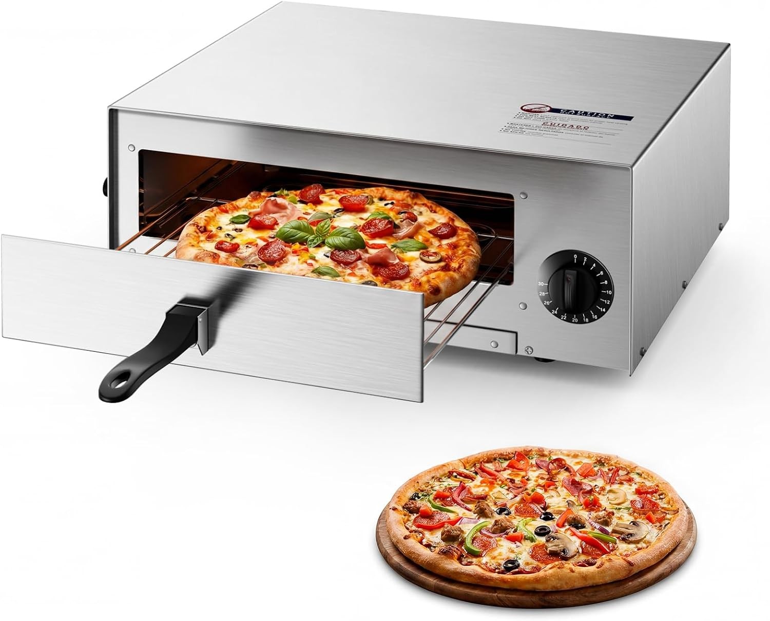 Electric Pizza Oven Indoor Stainless Countertop Pizza Maker