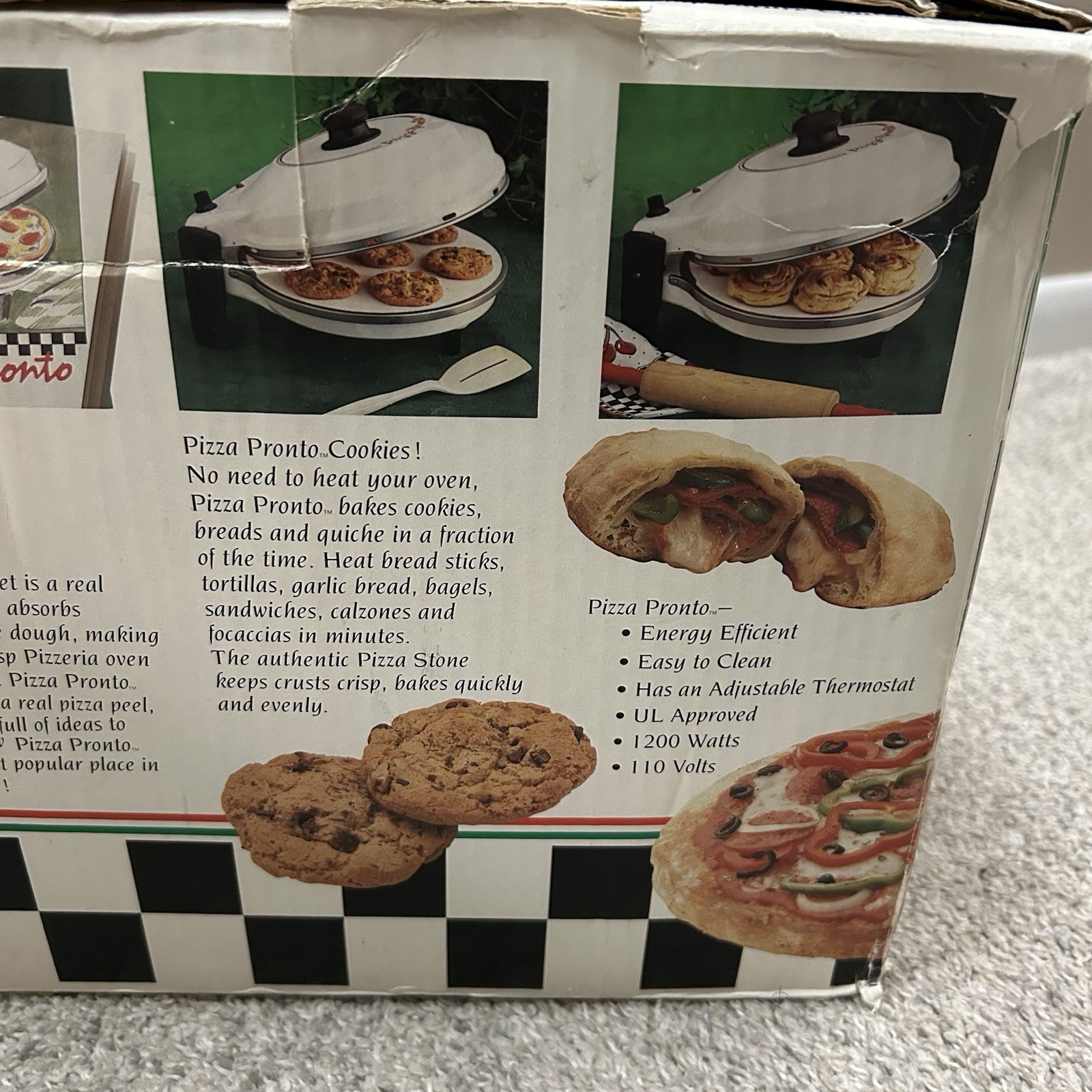 Pizza Pronto Cooker Oven Countertop Stone Wear White Dual Baker PP-70001