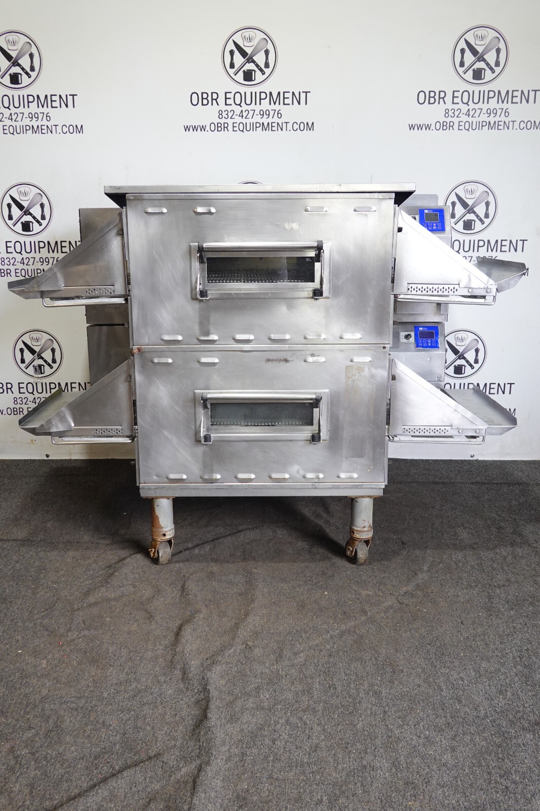 MIDDLEBY MARSHALL DOUBLE STACK PROPANE GAS SPLIT BELT PIZZA CONVEYOR OVEN MODEL