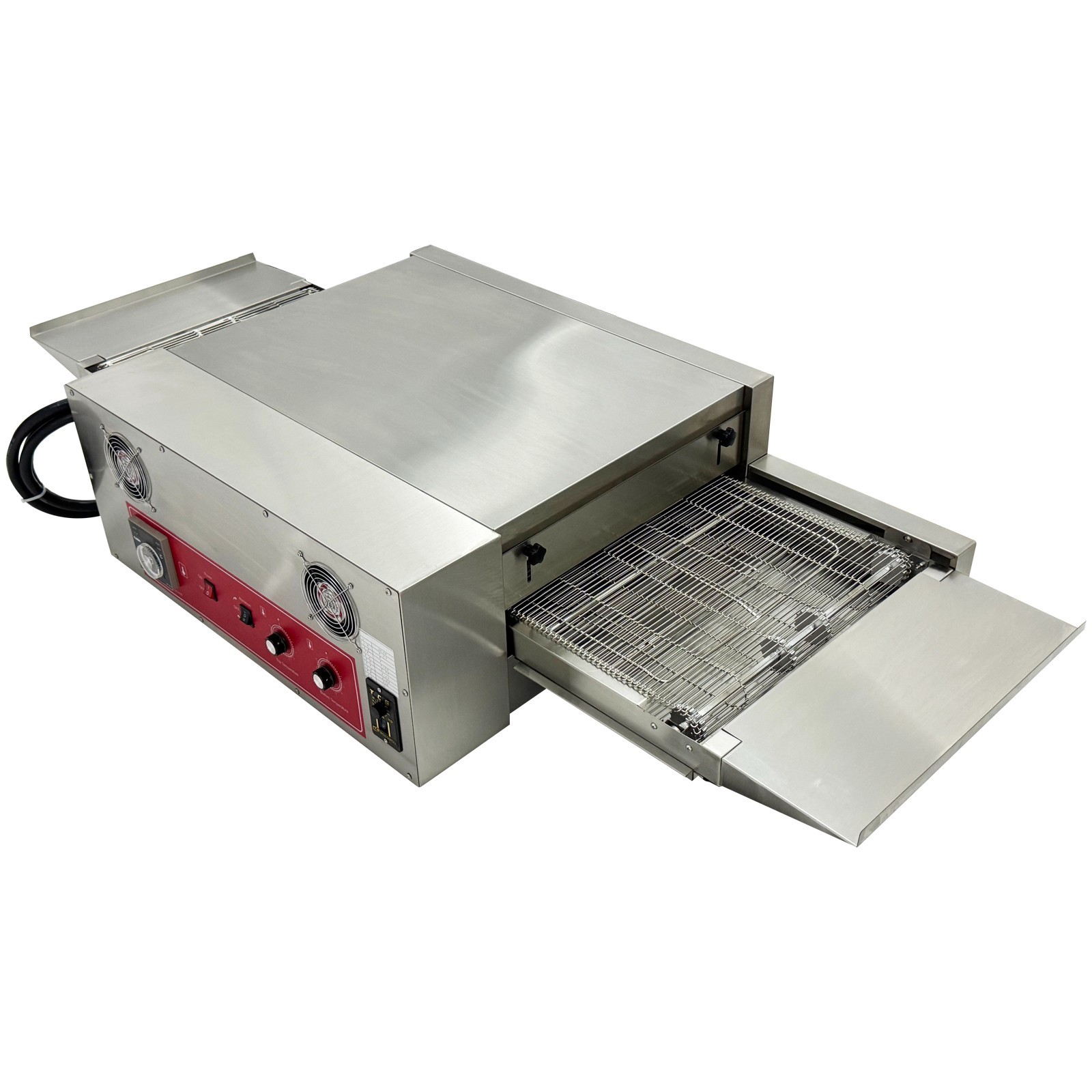 220V 18″ Countertop Chain-Type Electric Straight Tube Pizza Oven Baking Oven
