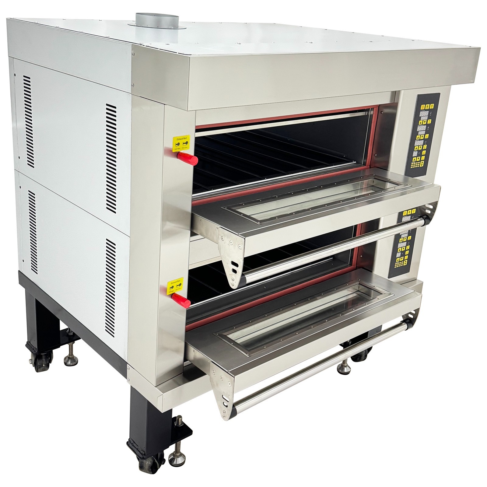 220V Double Deck Electric Pizza Oven Commercial Bakery Pizza Baking Oven 3PH