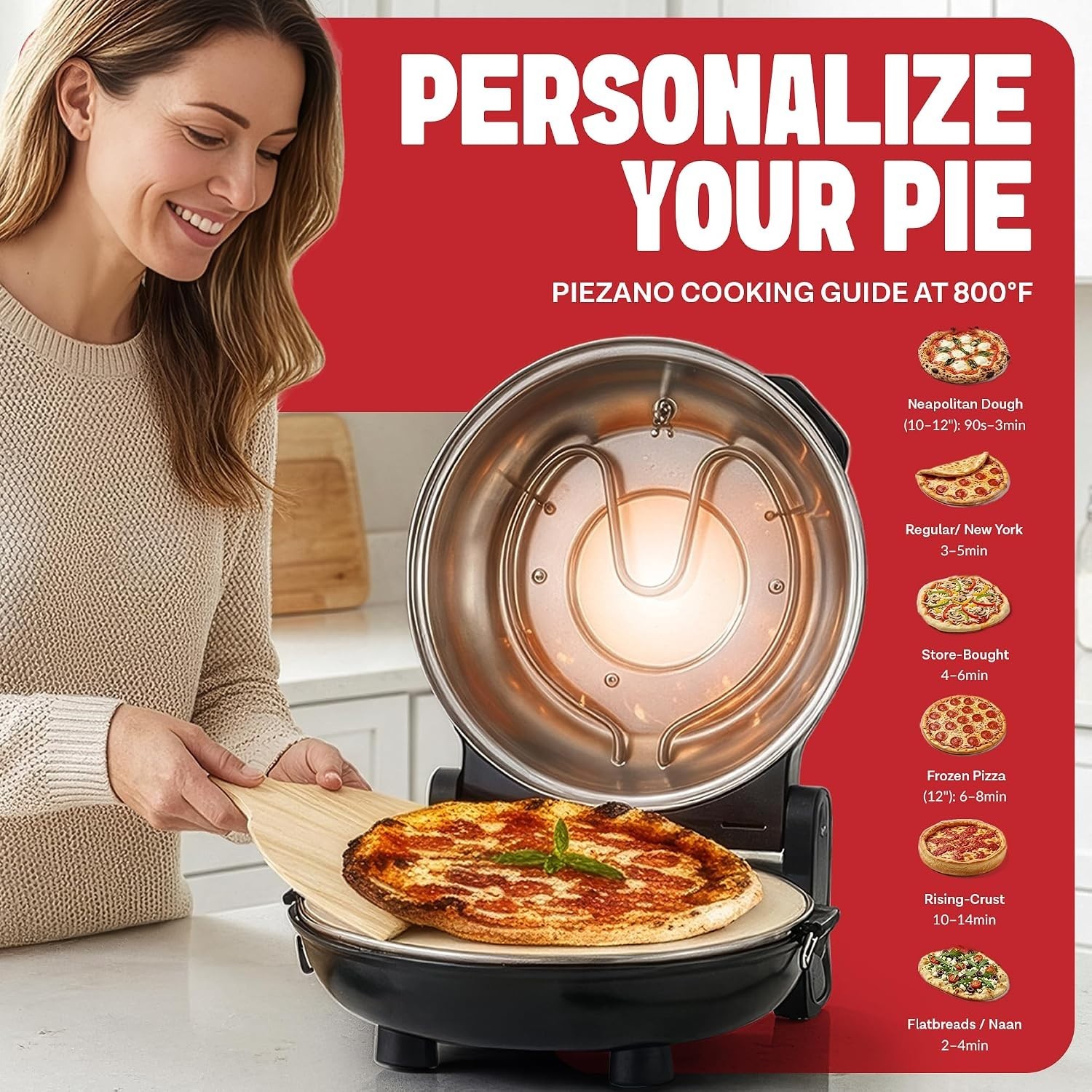 XL Electric Pizza Oven | Indoor Countertop Pizza Maker
