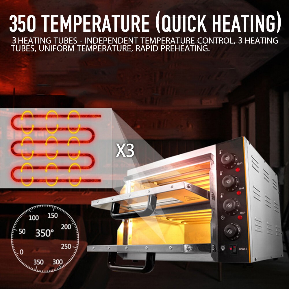 Commercial Countertop Pizza Oven Double Deck Pizza Marker For 16″ Pizza Indoor