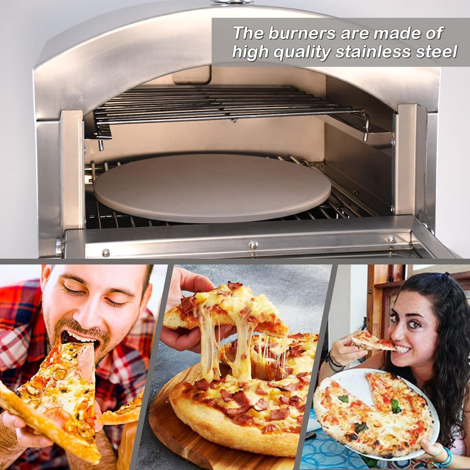 Gas Pizza Oven Countertop Stainless Steel Pizza Maker with 12 Inch round Pizza S
