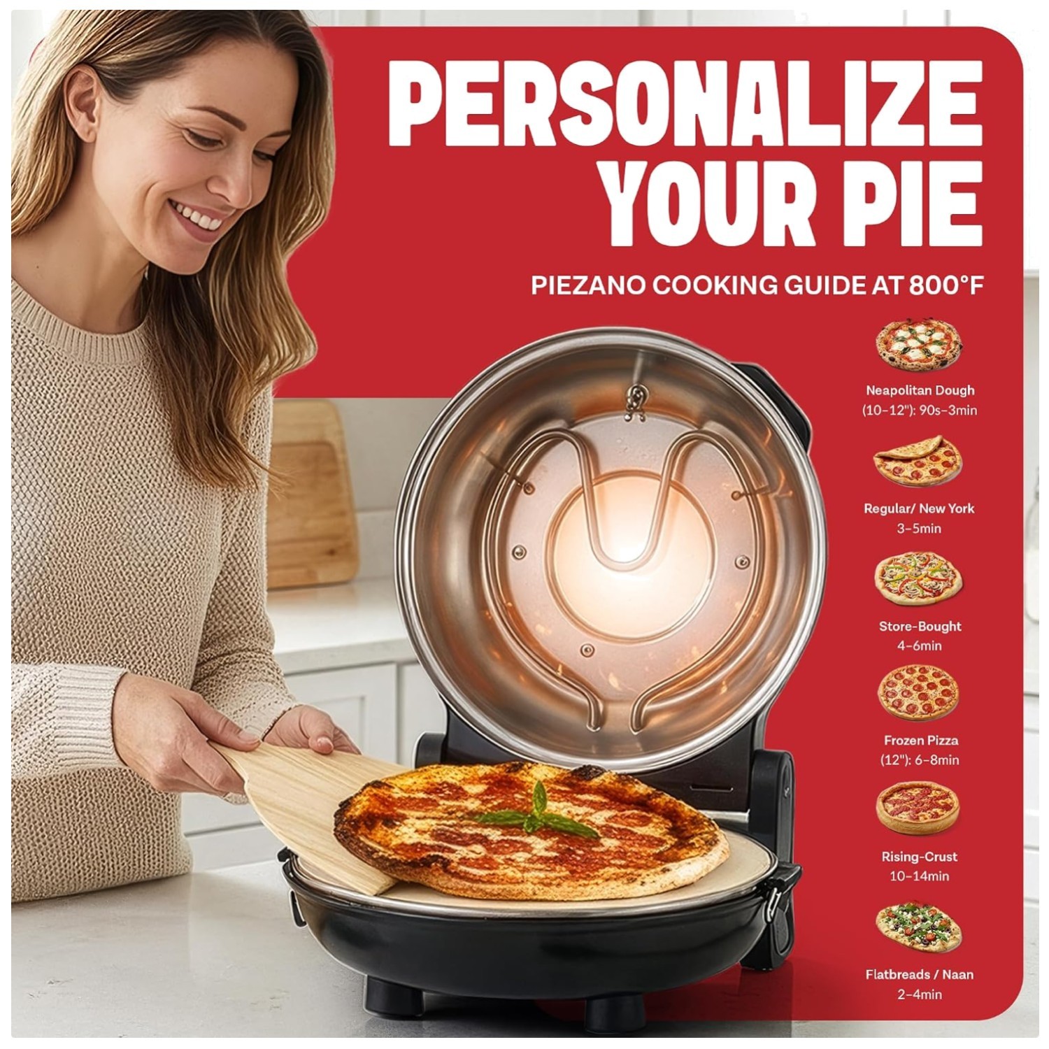 XL Electric Pizza Oven | Indoor Countertop Pizza Maker