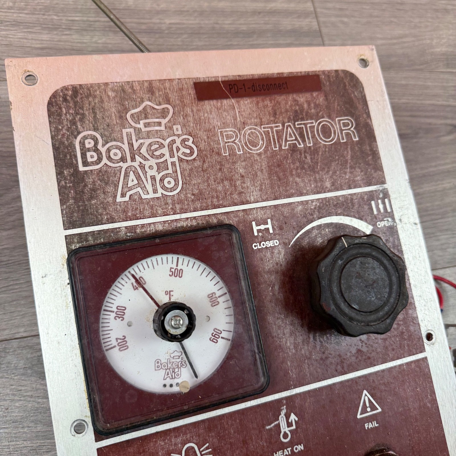 Bakers Aid Rotator Control Panel – Power Switch | Thermometer Temp